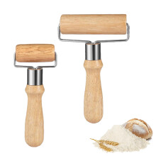 RoxNvm Rolling Pin, 2 Pieces Dough Roller, Small and Medium Dough Roller, Wooden Rolling Pin, Suitable for Rolling Dough, Pastas, Pizza