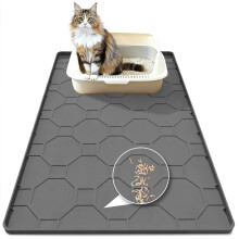 Cat Litter Mat 86 x 56 cm,Large Silicone Mat Litter Trapping Mat for Scatter Control,Waterproof & Easy Clean Pet Litter Tray Mat
