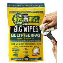Big Wipes Multi-Surface Cleaning Wipes – Absorbent Surface & Hand Wipes - 4 Power Solvents & 4 Skin Conditioners – Industrial Cleaning Products