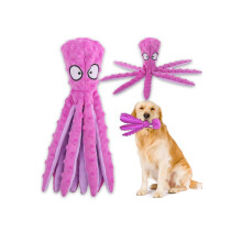 Ahiz Interactive Dog Toy, Octopus Plush No Stuffing, Squeaky & Crinkle Pet Toy for Small, Medium & Large Dogs
