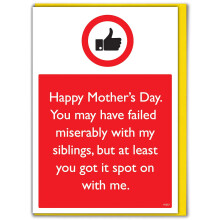 Brainbox Candy - Funny Mother's Day Card - 'Spot On With Me Mother's Day - Sibling'