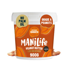 ManiLife Deep Roast Smooth Natural Peanut Butter 900g | High Protein, No Palm Oil & No Added Sugar | Made from Single Origin Argentine Grade A Peanut