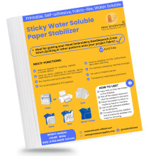 New brothread 6PCS A4 (29.7x21cm) Sticky Water Soluble Embroidery Stabilizer Printable Embroidery Paper - Medium Weight
