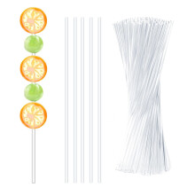 Fogcosy 100 Pcs Cake Pop Sticks - 15 cm Clear Acrylic Lollipop Sticks for Cake Pops, Lollipops, Chocolates, Cookies and Desserts