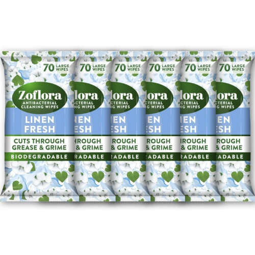 Zoflora Zoflora Linen Fresh Biodegradable Wipes, Antibacterial Multi-surface