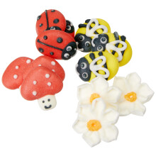 Culpitt Bee, Ladybird, Mushroom & Daisy Sugar Decorations, Spring Themed Sugar Decorations - Pack of 12