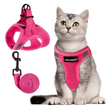 FAYOGOO Cat Harness and Lead Set Escape Proof for Medium Large Cat Dog Outdoor Walking Step In Breathable Soft with Leash Easy to Put On with
