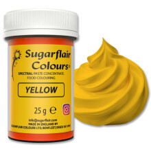 Sugarflair Spectral Yellow Food Colouring Paste 25g - Concentrated Paste Food Dye for Cake Decorating, Fondant, Buttercream, Cake Batter and More