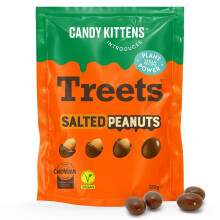 Candy Kittens Introduces - Treets, Salted Peanuts - Plant-Based Vegan Chocolate Crunchy Snack, Ideal for Sweet Hampers or Pick & Mix