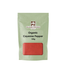 Organic Ground Cayenne Pepper 100g by Manor Springs Organic