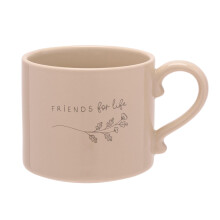 Widdop Moments Friends for Life Mug - Ceramic Stoneware Mug - Fawn Colour - Coffee Mug Tea Hot Drinks - Approx 350ml