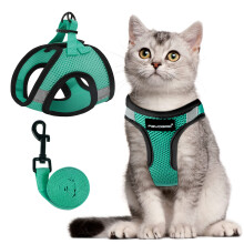 FAYOGOO Cat Harness and Lead Set Escape Proof for Medium Large Cat Dog Outdoor Walking Step In Breathable Soft with Leash Easy to Put On with