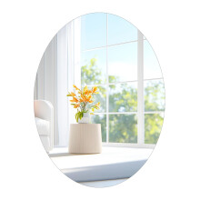 TSKDKIT Wall Mirror 40 x 30 cm Stick On Mirror for Walls, Self Adhesive Frameless HD Glass Mirrors for Bathroom, Wardrobe Doors, Hallway, Bedroom