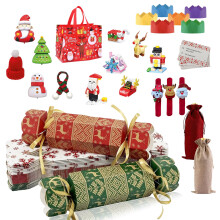Christmas Crackers Pack of 15,DIY Party Crackers Bulk,Make Your Own Christmas Crackers Kit,ChristmasCracker Candy Paper Boxes with with Hats Joke