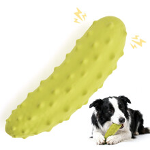 LIFLIX Squeaky Dog Toys, Durable Dog Chew Toy, Strong Tough Toy with Natural Rubber, Teething Chew Toys for Small Medium Large Breeds, Yellow Cucumber