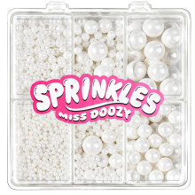 Edible Pearl Sprinkles - 4 Sizes White Pearl Sugar Candy 130g, Cupcake, Ice Cream, Donuts, Macaron Toppings Supplies for Wedding Birthday Halloween C