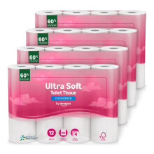 by Amazon Ultra Soft Toilet Tissue, 4-ply, 48 Rolls (4 Packs of 12), 160 Sheets per Roll, FSC Certified