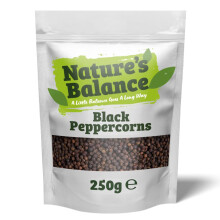 Nature's Balance Black Peppercorns 250g Whole Pepper Corns for Pepper Grinder in Resealable Pouches to Maintain Freshness