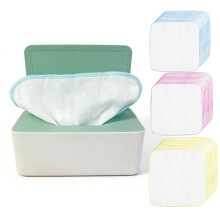 30 Pack Reusable Cotton Towels with Storage Box | 100% Cotton, 20x20 cm | Cloth Napkins for Home, Office, Kitchen | Eco-Friendly, Washable & Portable