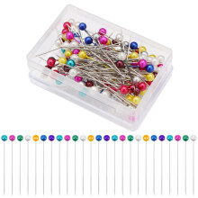 200PCS Sewing Pins Coloured Heads 1.5 Inch with Plastic Ball Heads, Extra Fine & Sharp Steel Quilting Pins for Dressmaking, Jewelry DIY Decoration