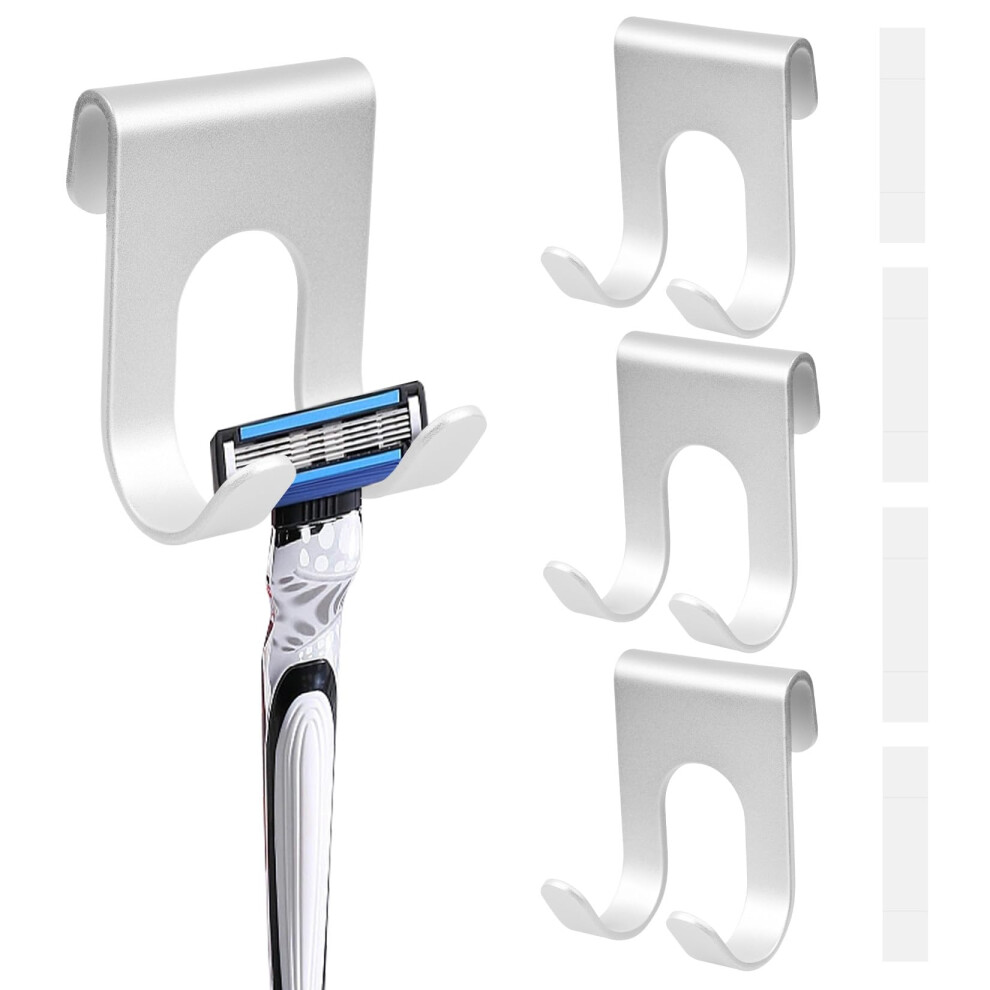 Zhushishunyi 4 Pcs Shaver Holder For Shower And Bathroom, Self-Adhesive Razor Holder For Showers, Waterproof Metal Shower Razor Holder Hook 5051227069504