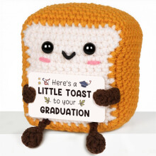 CheriGift Graduation Gift for Her Him, Handmade Emotional Support Crochet Toast- Nursery, High School, University, Masters
