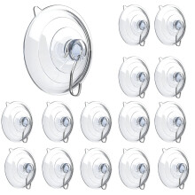 Alinw 15 Pcs Suction Hooks, Window Suction Cup Removable Wall Hooks, Heavy Clear Reusable Sucker Cups for Bathroom, Window, Shower, Kitchen