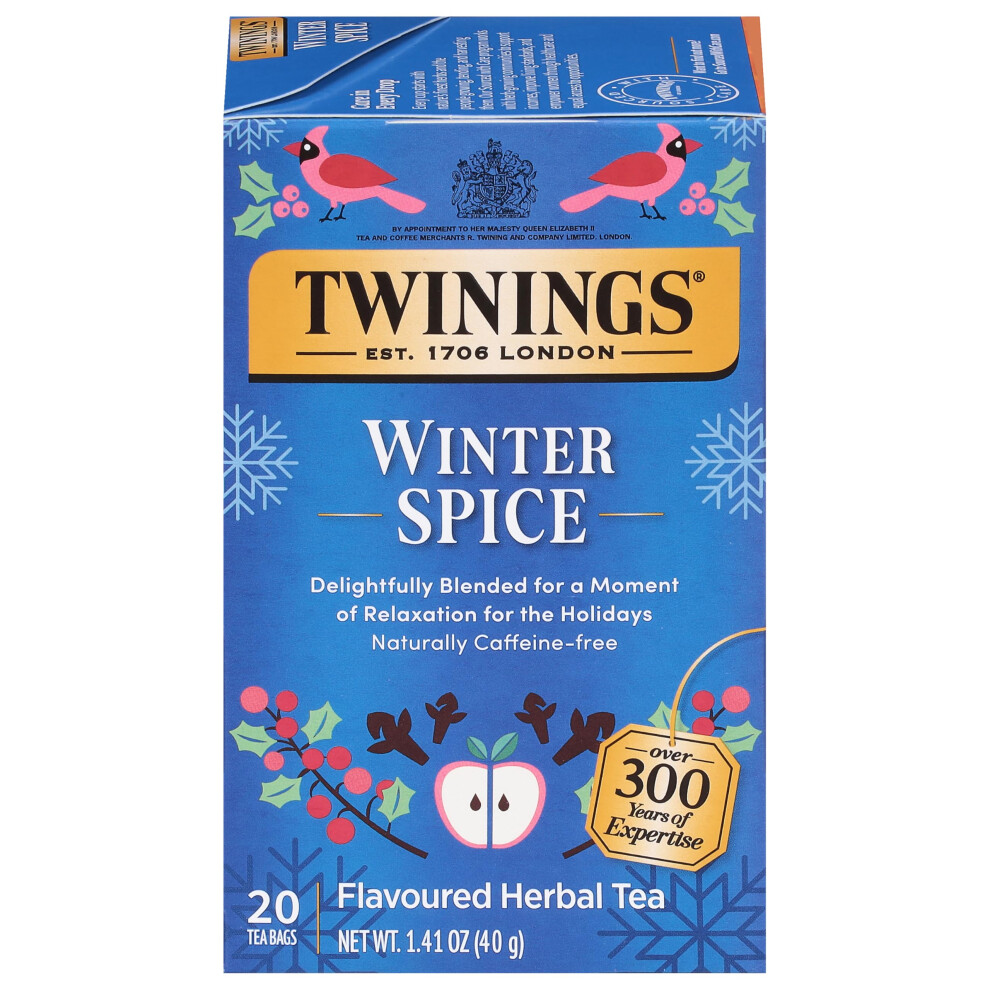 Twinings , Herbal Tea, Winter Spice, Naturally Caffeine Free, 20 Tea Bags, 1.41 Oz (40 G)