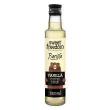 Sweet Freedom Barista Vanilla Syrup 250 ml Bottle – Refined Sugar Free, Vegan Syrup for Coffee and Hot Drinks (Pack of 1)