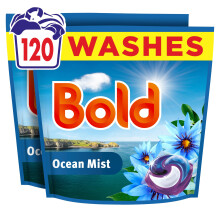 Bold Ocean Mist PODS Washing Liquid Laundry Detergent Capsules 120 Washes, 120ct, Outdoor Freshness that Lasts and Lasts, with Built-in Lenor Soften