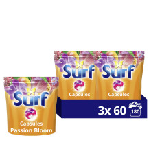 Surf 3 in 1 Passion Bloom Laundry Washing Detergent Capsules joy-infused fragrance with natural essential oil lasting up to 12 hours in wear for