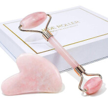 Gua Sha Und Gesichtsroller Beauty Massager, Jade Roller Rosenquarz