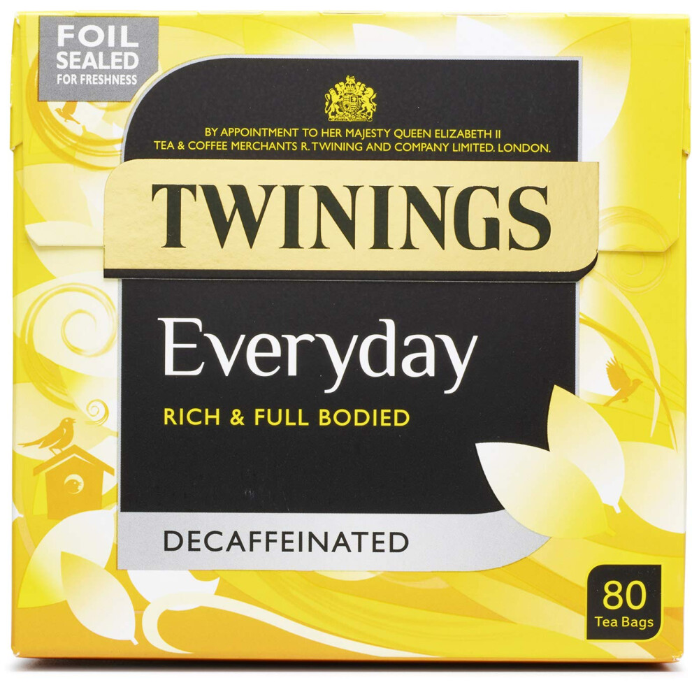 Twinings Everyday Decaffeinated Tea Bags 250 G X80 Black