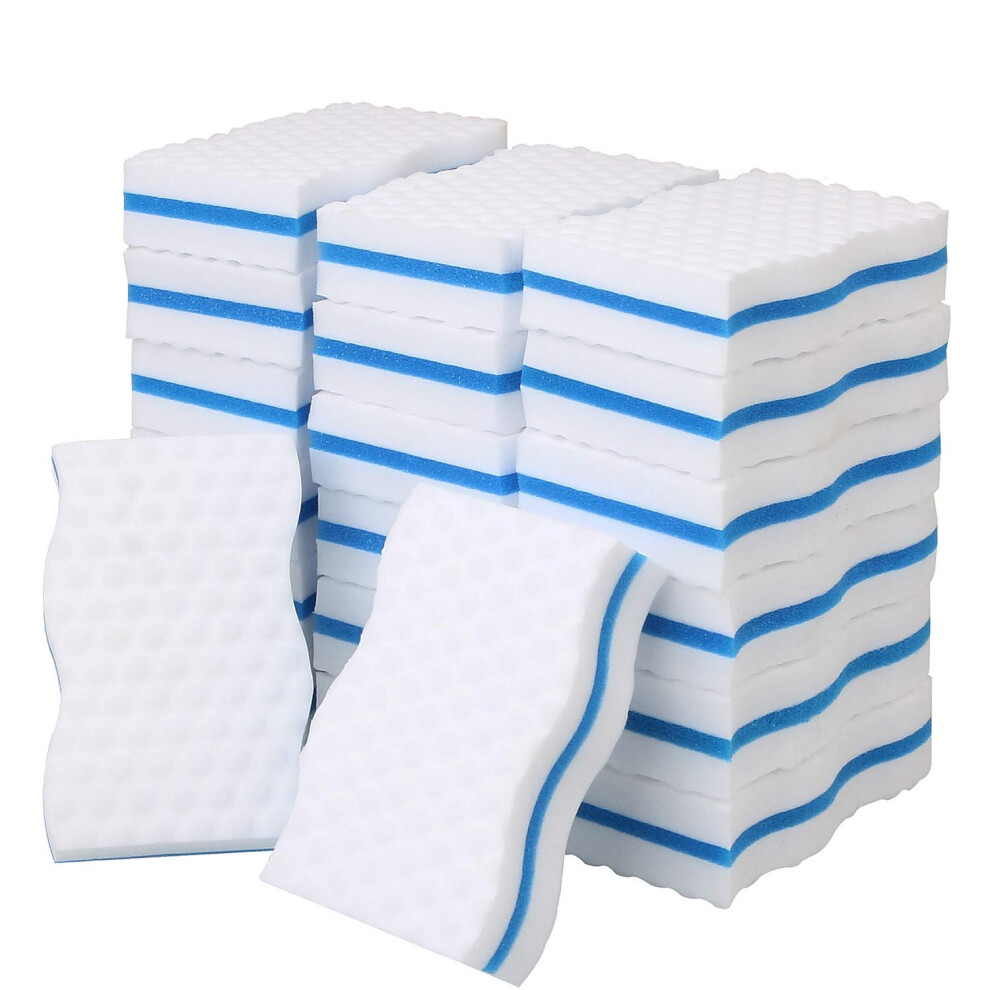 Chemical Free Melamine Sponges - Aselected Sandwich Magic Eraser Sponge Cleaning Blocks Cleaner Wall Wipes For Stain & Mark Removal - White 5051227001382