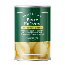 by Amazon Pear Halves In Fruit Juice, 411g, Vegetarian