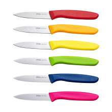 OPOLIA Paring Knife Fruit Knife Set (Pack of 6), Stainless Steel, Extra Sharp Blades, Sturdy Plastic Handle, Knife for Cutting Fruit and Vegetables.