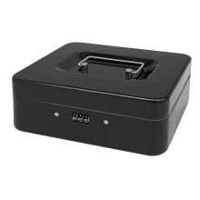 Steel Cash Box with Combination Lock, Metal Small Money Organizer with Removable Money Tray,Cash Storage Box with Lockable Cover