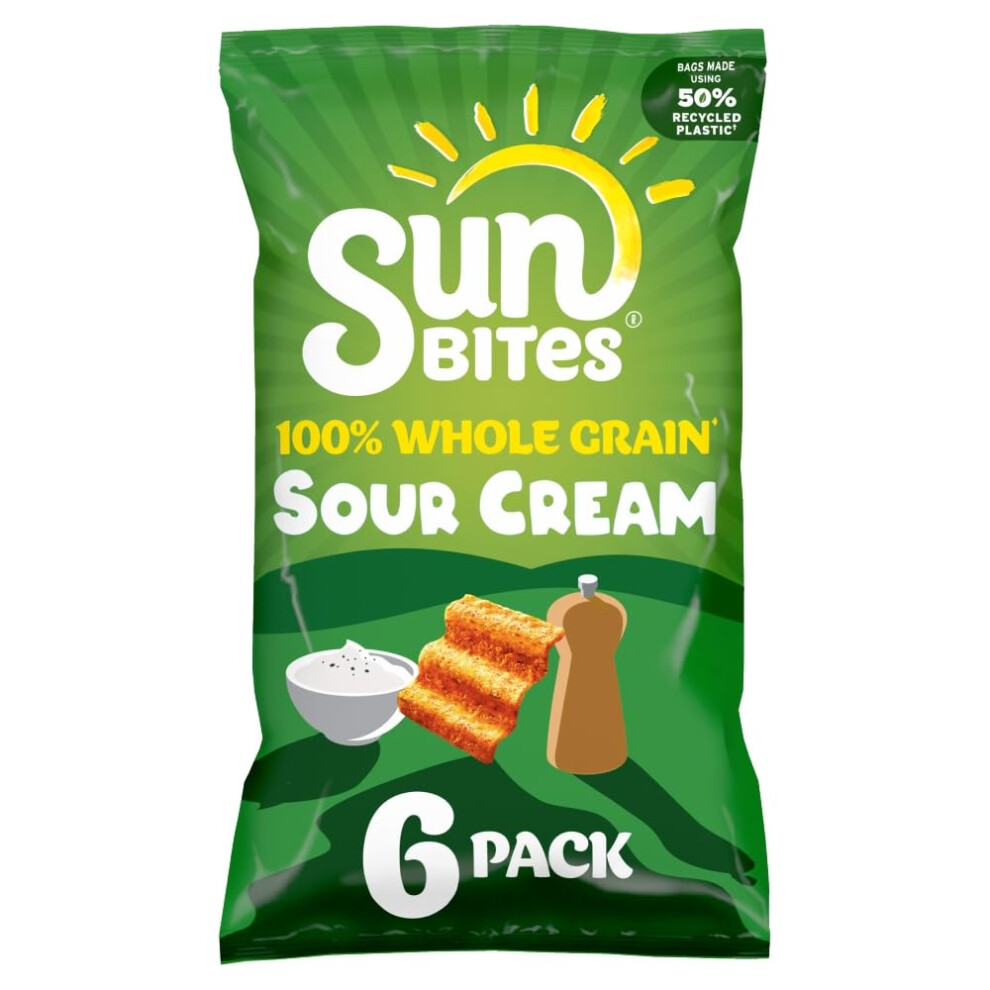 Walkers Sunbites Sour Cream & Cracked Black Pepper Multipack Snacks Crisps 6X25g