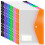 Punched Pockets Plastic Wallets, 12Pcs A4 File Folders for Document Paperwork Clear Assorted Coloured Envelope with Label Pocket Snap Button Ring 1