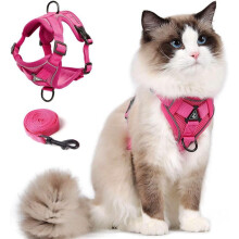 Skmeditec Cat Harness and Leash Set: Upgraded Escape Proof Vest with Lead for Large Cat Small Dog Puppy Walking