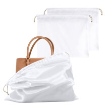 HBJSP Dust Bags for Handbags, Silk Dust Cover Storage Bags, Dustproof Drawstring Pouch for Clothes, Purse, Shoes, Boots - 2PCS (White)