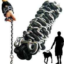 Dog lead Dog Leash Chain Metal Dog Rope Pet Collar Set Strong Heavy Duty Anti Bite 360 Hook for Medium and Large Dogs Training Walking