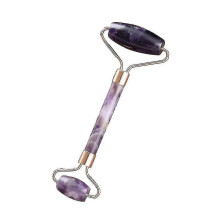 2023 New Double Head Purple Jade Roller Natural Amethyst Stone Face Massager Eye Face Neck Facial Ch