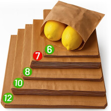 Brown Paper Bags Strung - 6 x 6", 200 Pack, Brown paper bags for food, Takeaway Lunch Sandwich Fruit Pastry Sweets, 35gsm kraft material