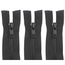 3 Pack Open End Zippers #5 - Heavy-Duty Plastic Chunky Zippers, Black, Sizes 28" 30" 32" 34" 36" 38" 40" 42" 45" - Quality Zipper for Bags, Jackets