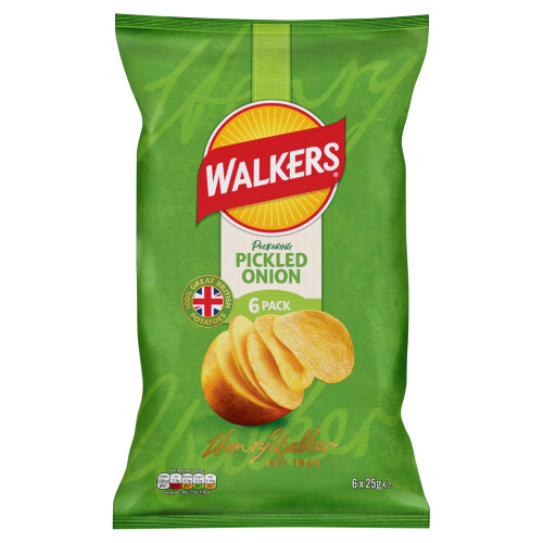 Walkers Walkers Crisps Pickled Onion 6x25g