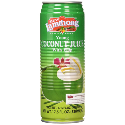 New Lamthong Young Coconut Juice with Pulp ,520ml