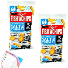 Burtons Fish 'N' Chips Salt Vinegar Flavour 10 Snack Packs of 25g (2 Packs of 5