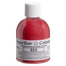 Sugarflair Red Edible Glitter Sugar Sprinkles - for Cake Decorating, Sprinkle on Cakes, Cupcakes Treats, Desserts Ice Cream and Deserts - 100g