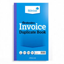 Silvine Carbonless Duplicate Invoice Book - Numbered 1-100 with index sheet (210 x 127mm)